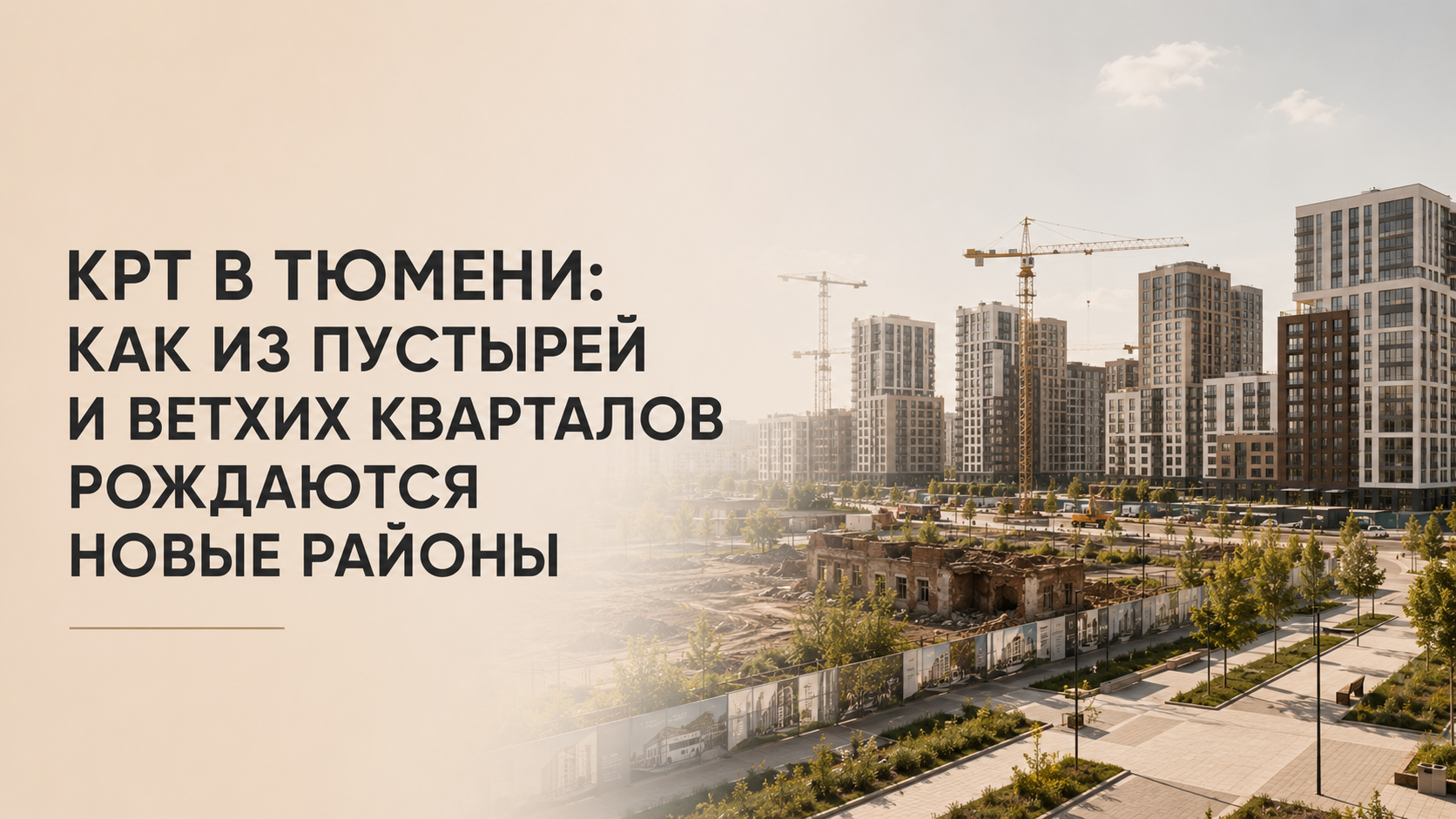 КРТ в Тюмени: как из пустырей и ветхих кварталов рождаются новые районы